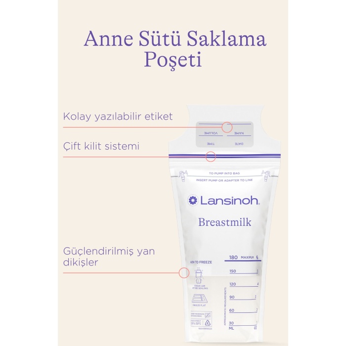 Anne Sütü Saklama Poşetleri 50 Adet