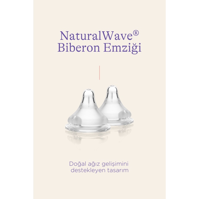 NaturalWave® 2li Biberon Emziği Orta Akışlı (3 Ay+)