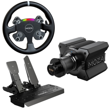 Moza Racing R9 GT Yarış Direksiyonu Seti (R9 Base + CS Wheel + SRP Two Pedals) PC