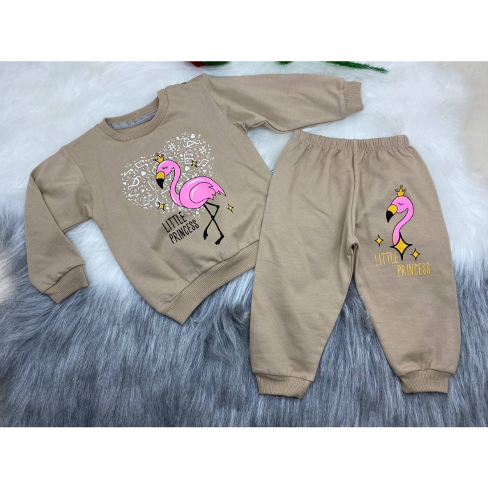 Flamingo baskılı ikili erkek takımı