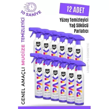 Selsil Pak 12 Li 500 Ml Mucize Köpük Temizleyici Sprey Yağ Sökücü Yüzey Temizleyici Parlat