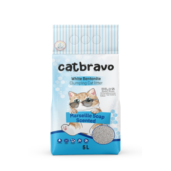 CATBRAVO Aktif Topaklanan Marsilya Sabunuı Kokulu Kedi Kumu 5 Lt