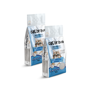 CATBRAVO Aktif Topaklanan Marsilya Sabunuı Kokulu Kedi Kumu 10 Lt X 2 Adet