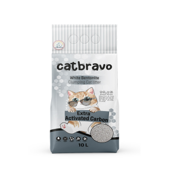 CATBRAVO Aktif Karbonlu Topaklanan Kedi Kumu 10 Lt