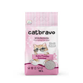 CATBRAVO Aktif Topaklanan Bebek Pudrası Kokulu Kedi Kumu 10 Lt