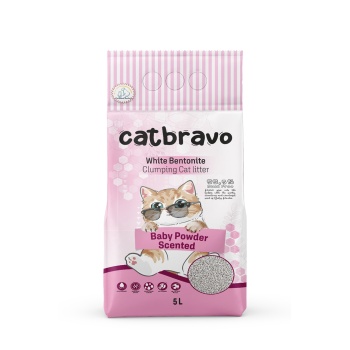 CATBRAVO Aktif Topaklanan Bebek Pudrası Kokulu Kedi Kumu 5 Lt