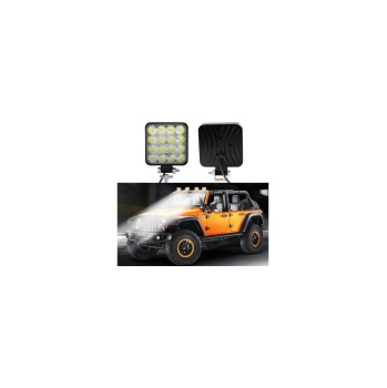 Off Road Sis Farı - Lamba 16 Led Kare Çalışma Lambası 2 Adet