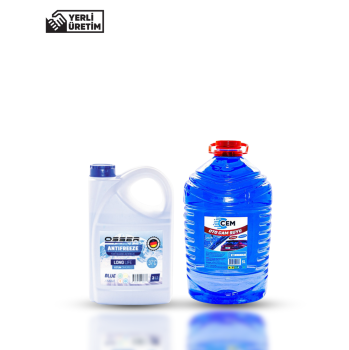 CEM CAR CARE Kışlık Set (Cam Suyu 5 Lt Antifrizli -20 Derece +Mavi Antifriz 3 Lt -37 Derec