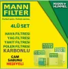 Toyota Corolla Uyumlu 1.4 D4D Mann-Filter Filtre Bakım Seti 2007-2018