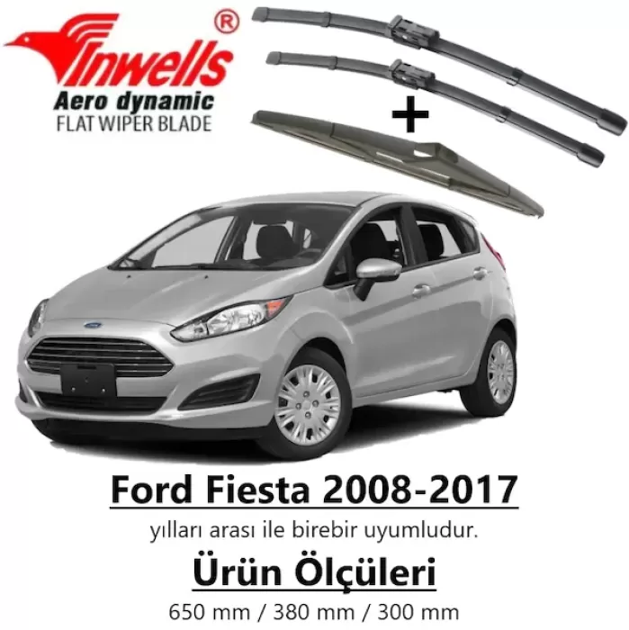 Ford Fiesta Ön+Arka Muz Silecek Takımı 2008-2017
