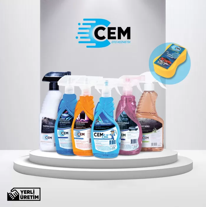 CEM CAR CARE Mega 6Lı Oto Bakım Seti Yıkama Süngeri Hediyeli