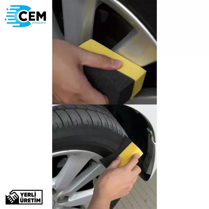 CEM CAR CARE Lastik Parlatıcı Uygulama Süngeri Özel Tasarım