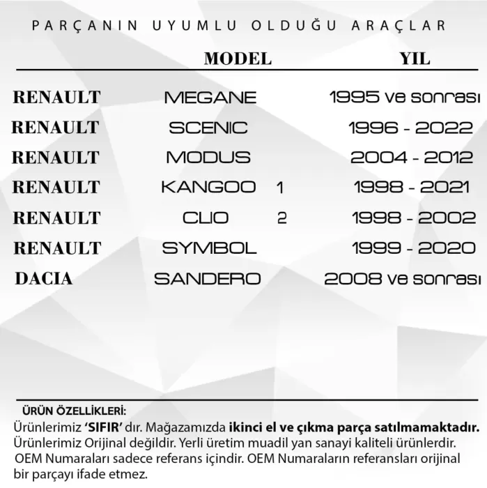 Renault Megane, Clio2,kangoo,dacia Sandero Için Motor Yağ Çubuğu