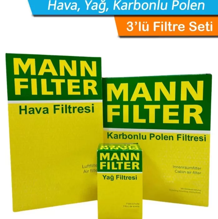 Toyota Corolla Uyumlu 1.33 1.6 Mann-Filter Filtre Bakım Seti 2007-2018