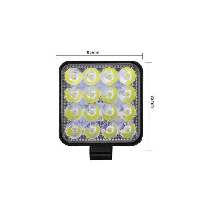 Off Road Sis Farı - Lamba 16 Led Kare Çalışma Lambası 2 Adet