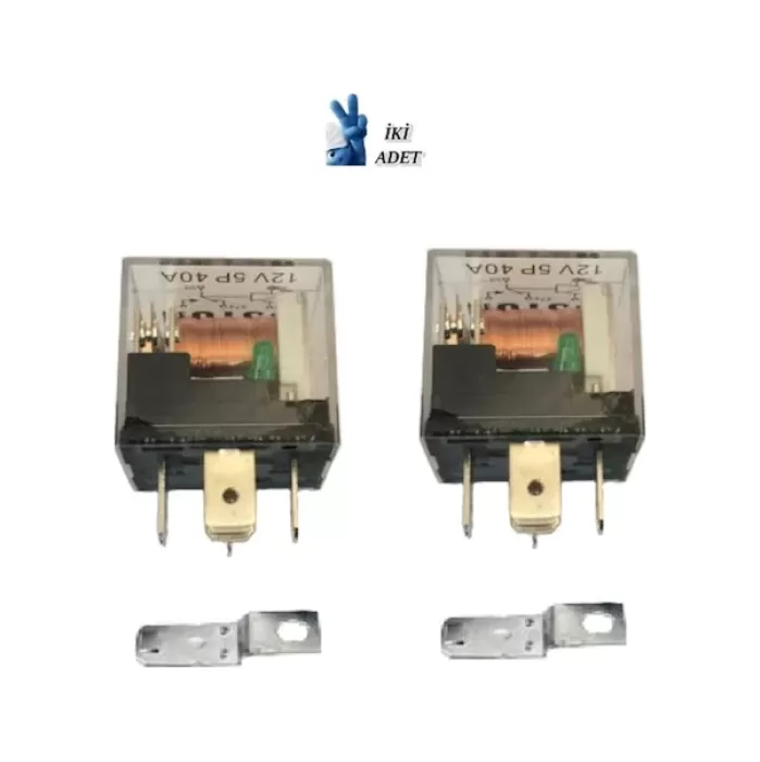 Inwells İki Adet Mini Role 12v. 5 Uçlu. 40 A. Far. Korna. Fan. Lpg Röle