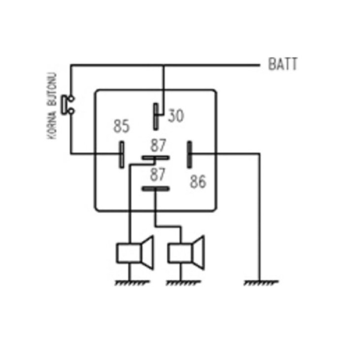 Inwells İki Adet Mini Role 12v. 5 Uçlu. 40 A. Far. Korna. Fan. Lpg Röle