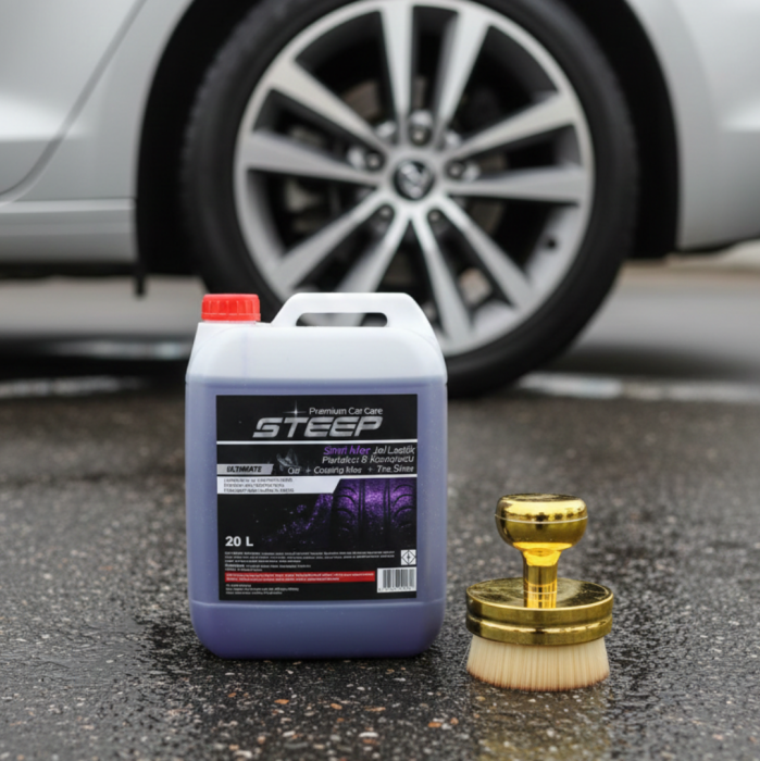 STEEP Ultimate Jel Lastik Parlatıcı Silver Simli 20 Lt Gold Lastik Parlatma Fırçası