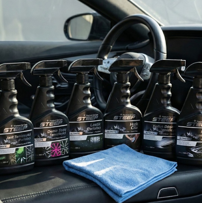 STEEP Ultimate Oto Yıkama Seti 6 Parça Premium Ürün ve Mikrofiber 40X40 Bez
