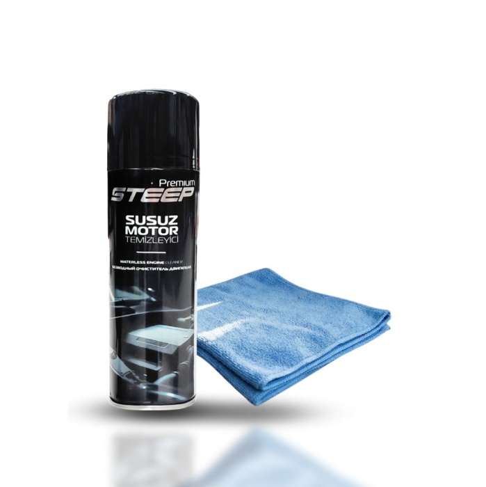 STEEP Susuz Motor Temizleyici & Parlatıcı Sprey 500 Ml Mikrofiber Bez 40X40
