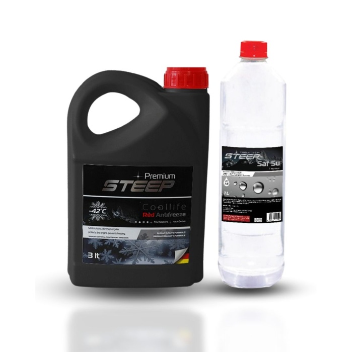 STEEP Coollife Antifriz -42 Derece Kırmızı 3 Lt Pure Water Saf Su 1 Lt