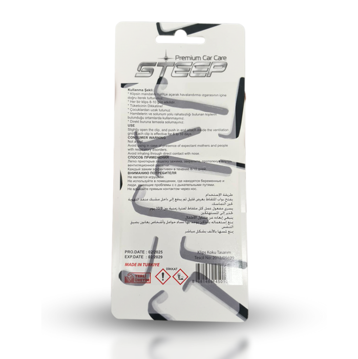 STEEP Ultimate Araç İçi Klima Kokusu Klipsli 4 Adet Black Edition