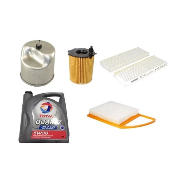 Citroen C_Elysee 1.6 HDI Filtre Bakım Seti Total 5w30 4Lt Motor Yağı
