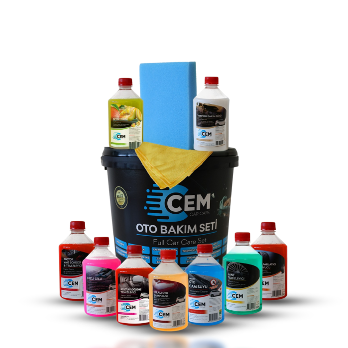 12 Parça Full Oto Bakım Seti Araç Temizlik Seti