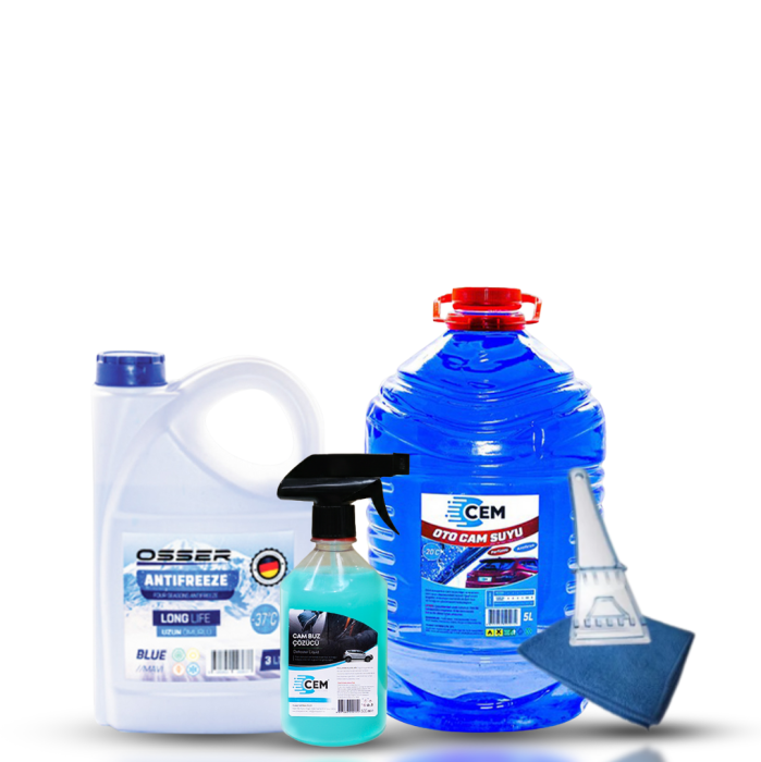 CEM CAR CARE Ultra Kışlık Oto Bakım Seti 5 Parça Mikro Fiber Bez Hediye