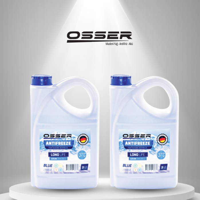 OSSER Antifriz 3 LT Mavi -37 Derece 2Li Avantaj Paket