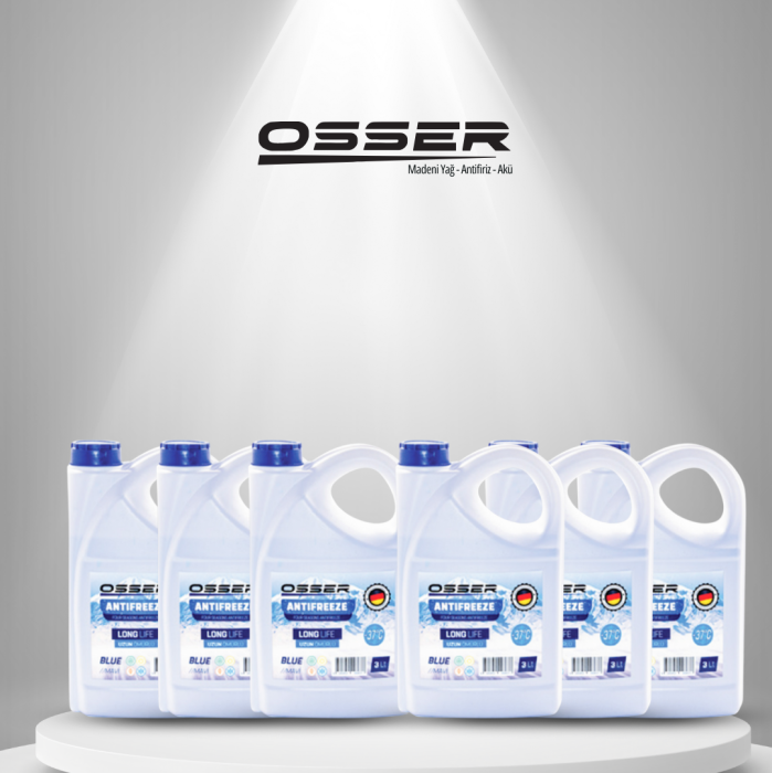 OSSER Antifriz 3 LT Mavi -37 Derece 6Lı Avantaj Paket