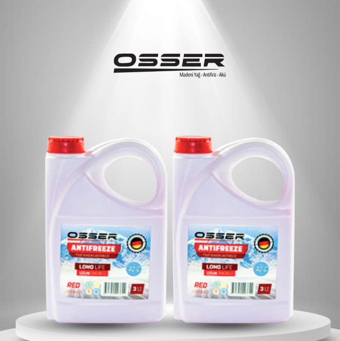 OSSER Antifriz 3 LT Kırmızı -42 derece 2 Li Avantaj Paket