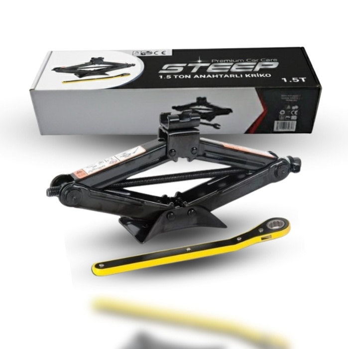 Araba Kaldırma Krikosu Akordiyon Tip Makas Cırcır Kollu 1.5 Ton