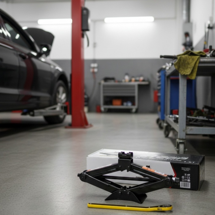 STEEP Araba Kaldırma Krikosu Akordiyon Tip Makas Cırcır Kollu 1.5 Ton Bijon Anahtarı Set