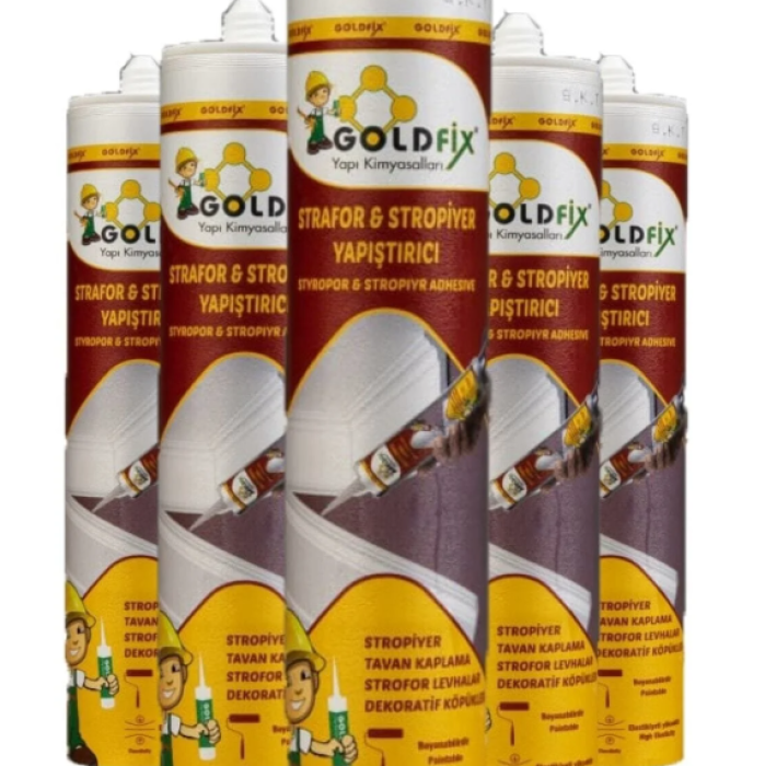 Goldfix 10 Adet Strafor Stropiyer Kartonpiyer Köpük Yapıştırıcısı Tavan Kaplama Süpürgelik
