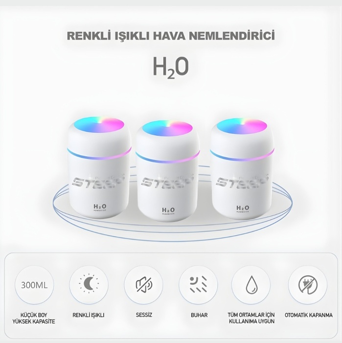 STEEP Ultrasonik Hava Nemlendirici Buhar Makinesi Ve Aroma Difüzörü