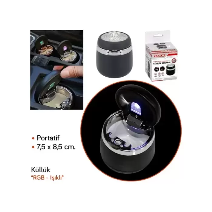 Carub Küllük Portatif Lüx Işıklı Seramik Siyah-Silver BR2944644