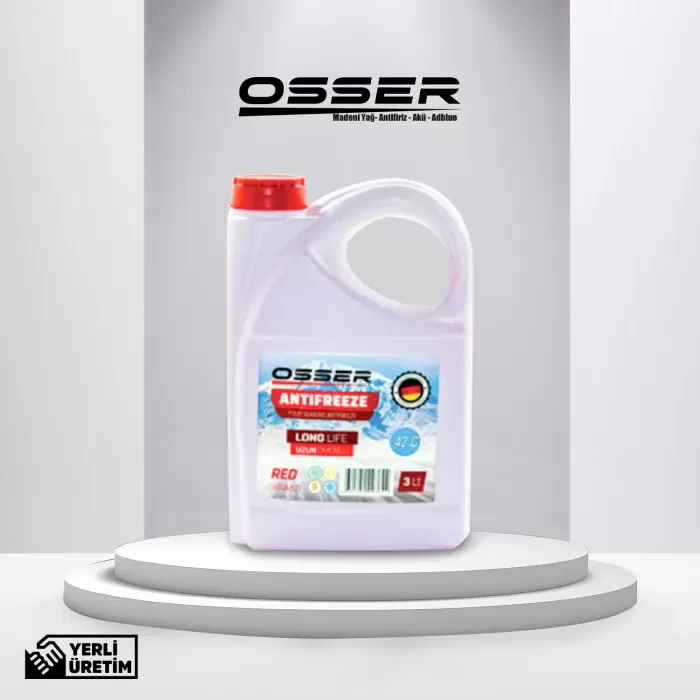 OSSER Antifriz 3 LT Kırmızı -42 Derece 6Lı Avantaj Paket (Üretim Yılı 2024)