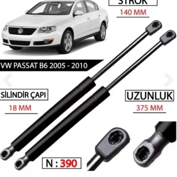 BAGAJ AMORTISORU 375mm/390N VOLKSWAGEN PASSAT (3C2) 2005-2008