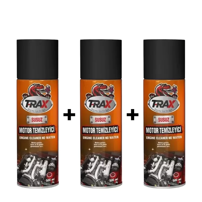 TRAX Susuz Motor Temizleme Spreyi Motor Parlatıcı Sprey 500 Ml 3 ADET