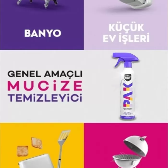 Selsil Pak 12 Li 500 Ml Mucize Köpük Temizleyici Sprey Yağ Sökücü Yüzey Temizleyici Parlat
