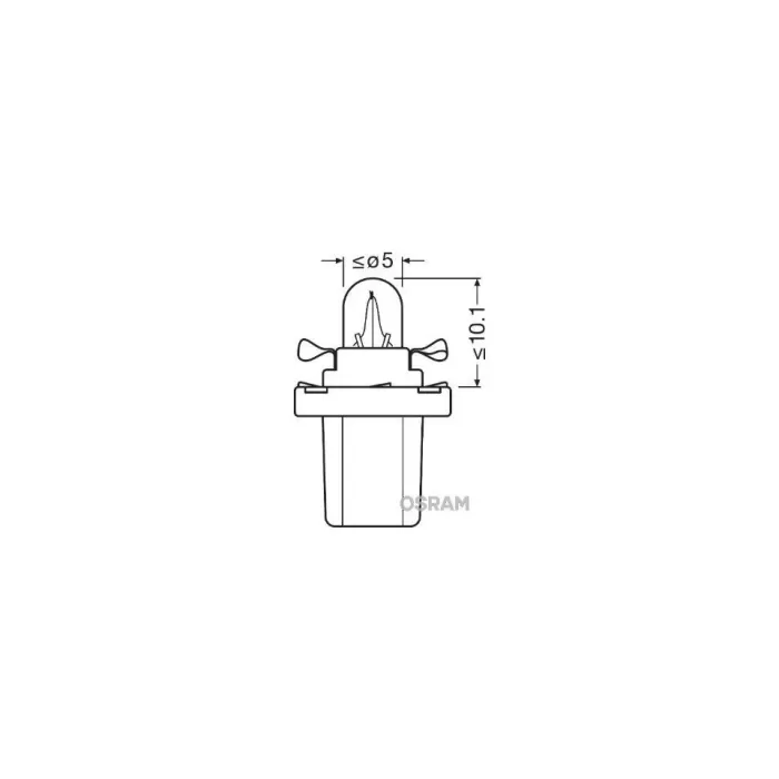 Osram 10 Adet 12v T5 1.2w Dipsiz Gösterge Ampulü Duylu 2721mf
