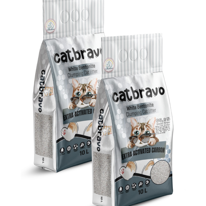 CATBRAVO Aktif Karbonlu Topaklanan Kedi Kumu 10 Lt X 2 Adet