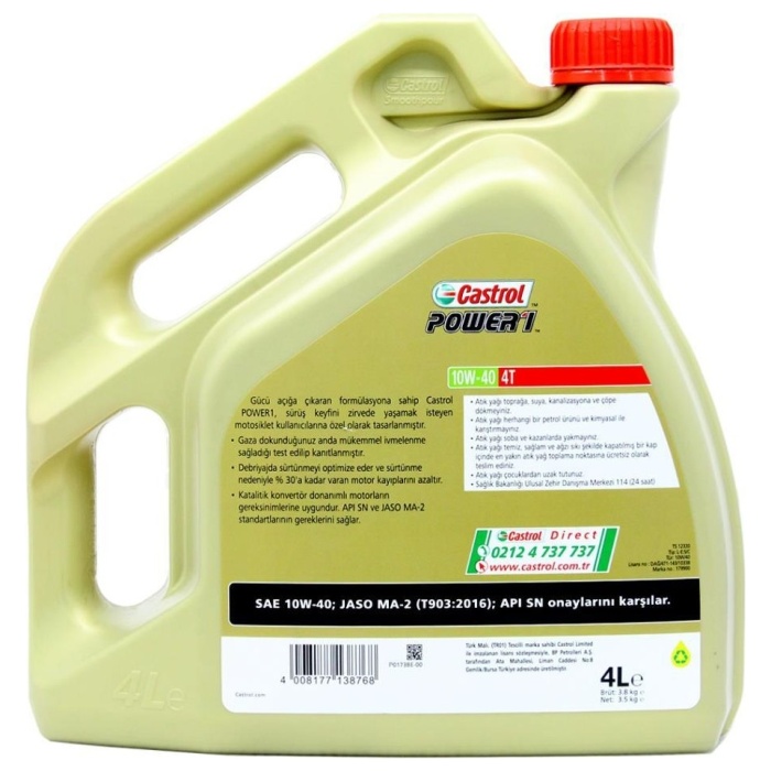 Castrol Power 1 4t 10w-40 Motosiklet Yağı 4 Lt