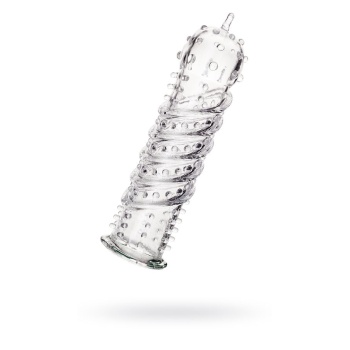 Tırtıklı Noktalı Şeffaf 15.3cm Penis Kılıfı