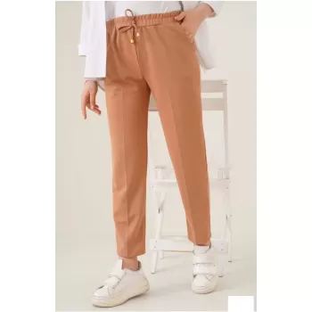 Kadın Tam Kalıp Basic Eşofman Pantolon - Kahverengi