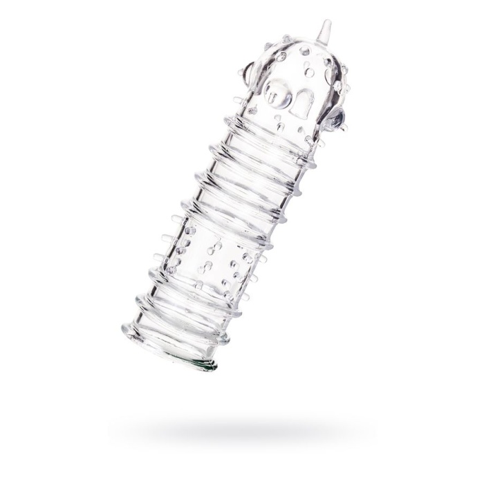 Tırtıklı Noktalı Şeffaf 15.3cm Penis Kılıfı
