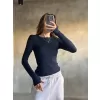 Parmak Geçmeli Buzi Body - Lacivert