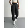 Kadın Yüksel Bel Rahat Paça Pantalon - Siyah