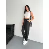 Kadın Yüksel Bel Rahat Paça Pantalon - Siyah